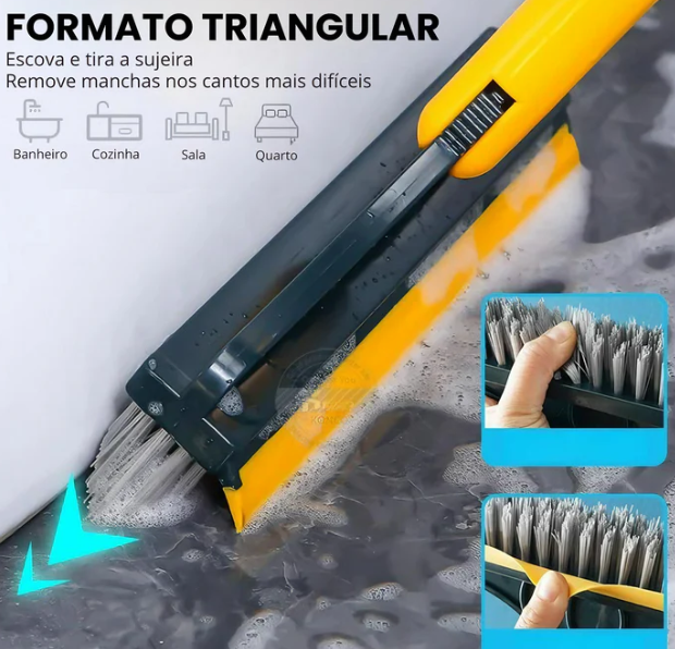 FrestaClean  © – 2 em 1 Rodo Magico Limpa Canto Limpeza Angular Janelas Vidros Pisos e Banheiro  ©